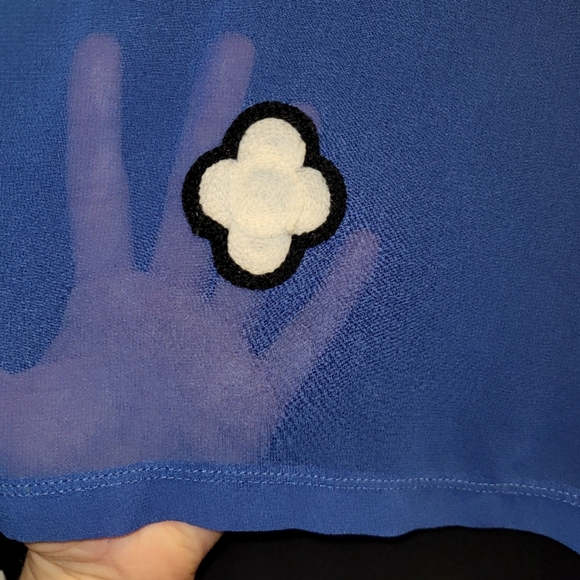 BCBGeneration Mixed Media Sheer Electric Blue Co Blouse - Small - Picture 2 of 7